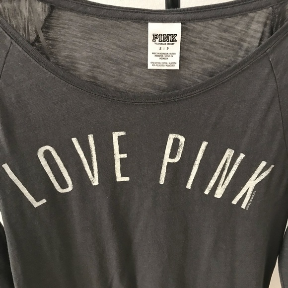 PINK wide round neck long sleeve shirt - Picture 2 of 3